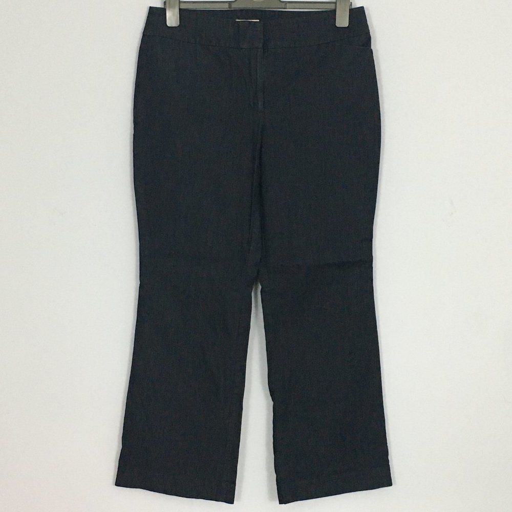 Ann Taylor LOFT 12P Curvy Dark Blue Wash Boot Cut Slacks 95% cotton 5% spandex